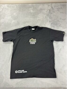 Aaper By A Bathing Ape Men's Size M Cartoon Graphic Apes And Planet Earth Shirt